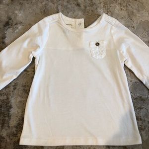 💚Girls white ivory 4t lace accent shirt